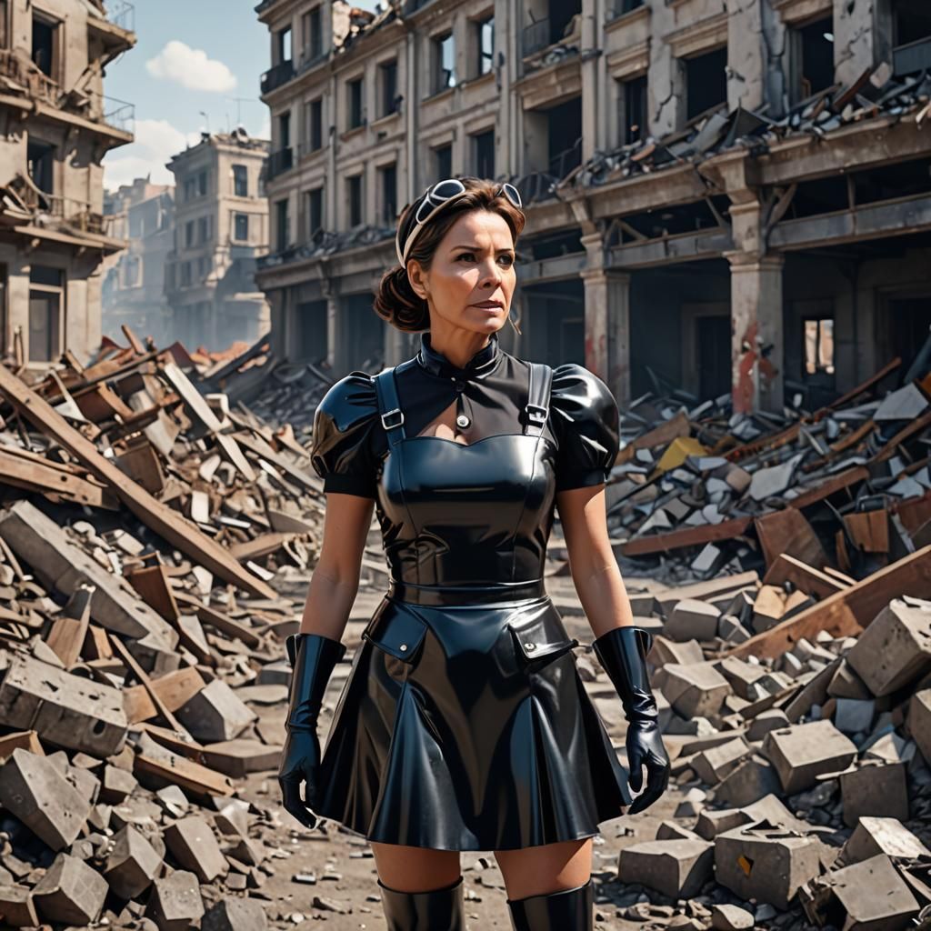 Maid in Desolate Town: Sci-Fi Digital Art