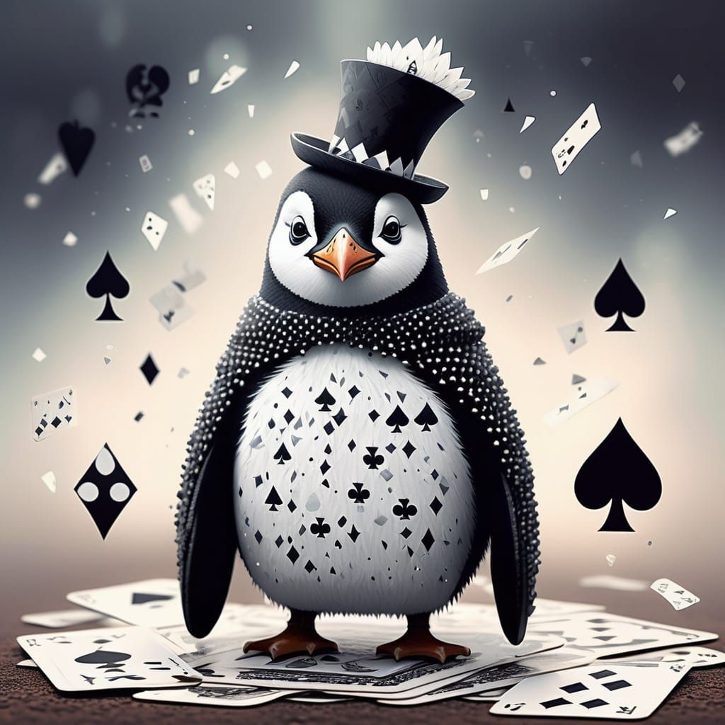 Anime Penguin Jack of Spades in Pierrot Outfit