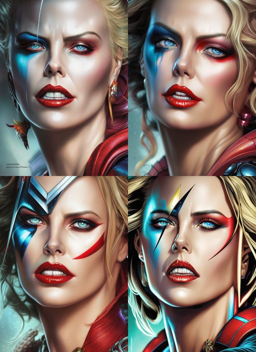 Harley Quinn Crayon Caricature in Comic Book Art Style