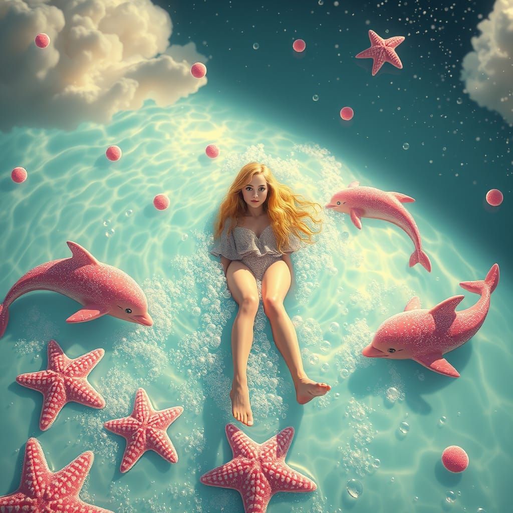 Soda Sea Dreamscape in Vibrant Digital Art Style
