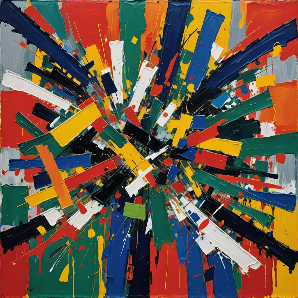 Expressionist Snowy Valley with Palette Knife Textures