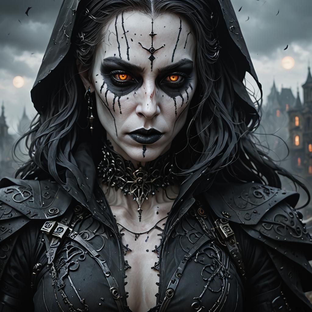 Dystopian Gothic Widow in Digital Matte Painting