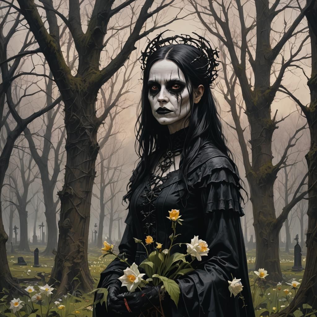 Sinister Gothic Spring Scene by Rutkowski