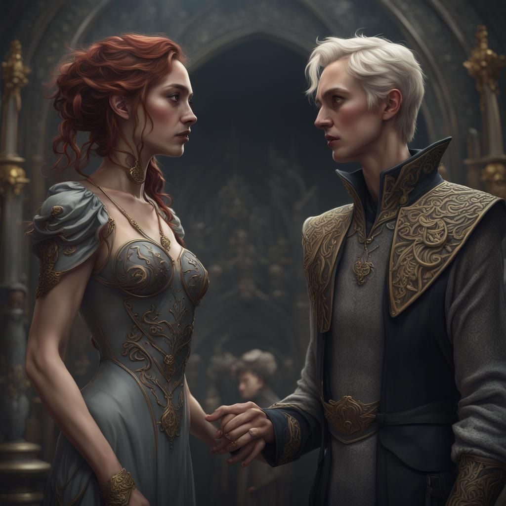 Hermione and Draco in Art Nouveau Style