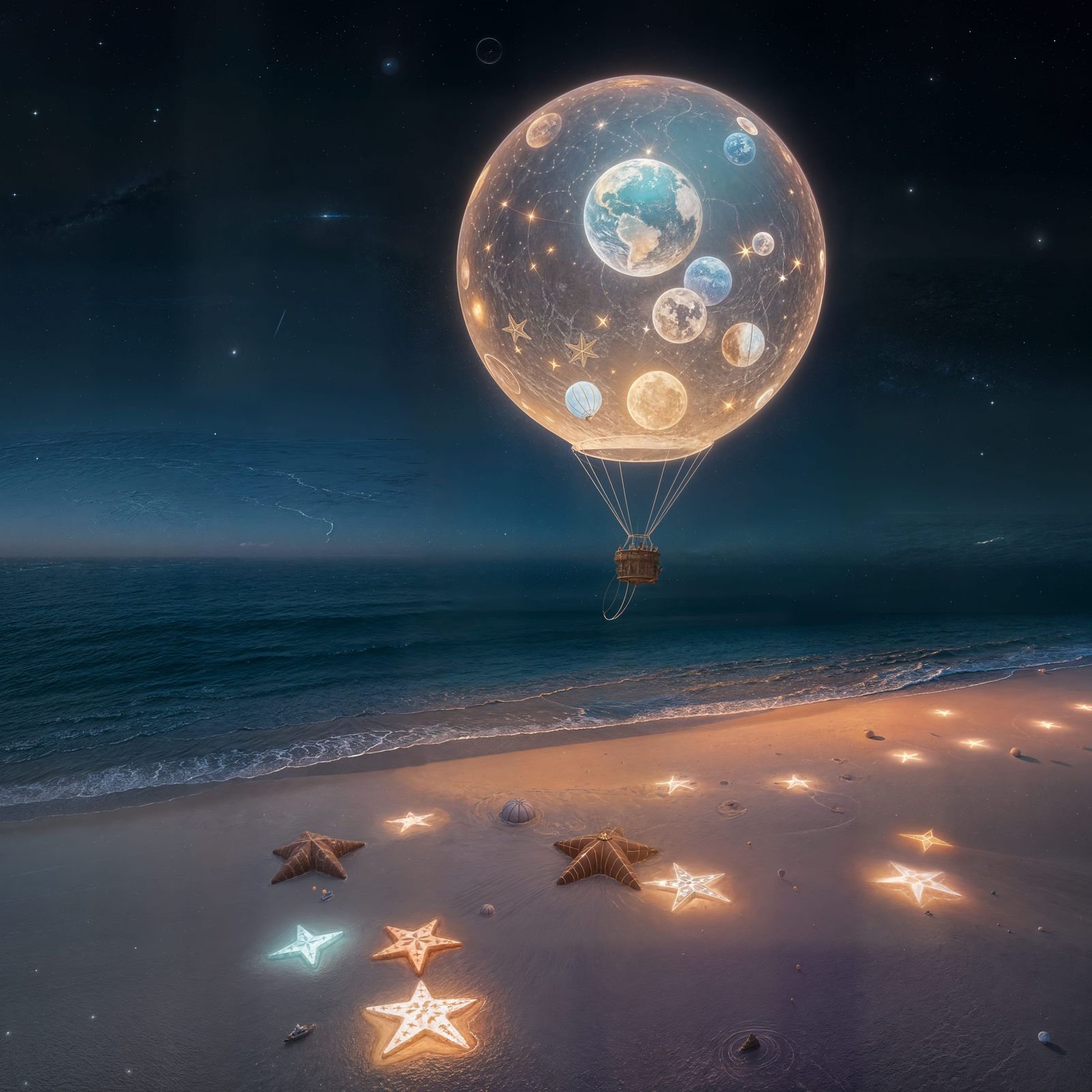 Celestial Gateway Above Serene Beach at Sunset