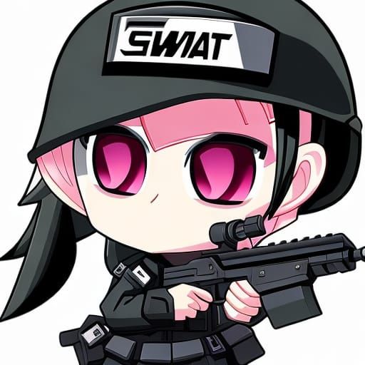 Chibi Swat Girl in Anime Style