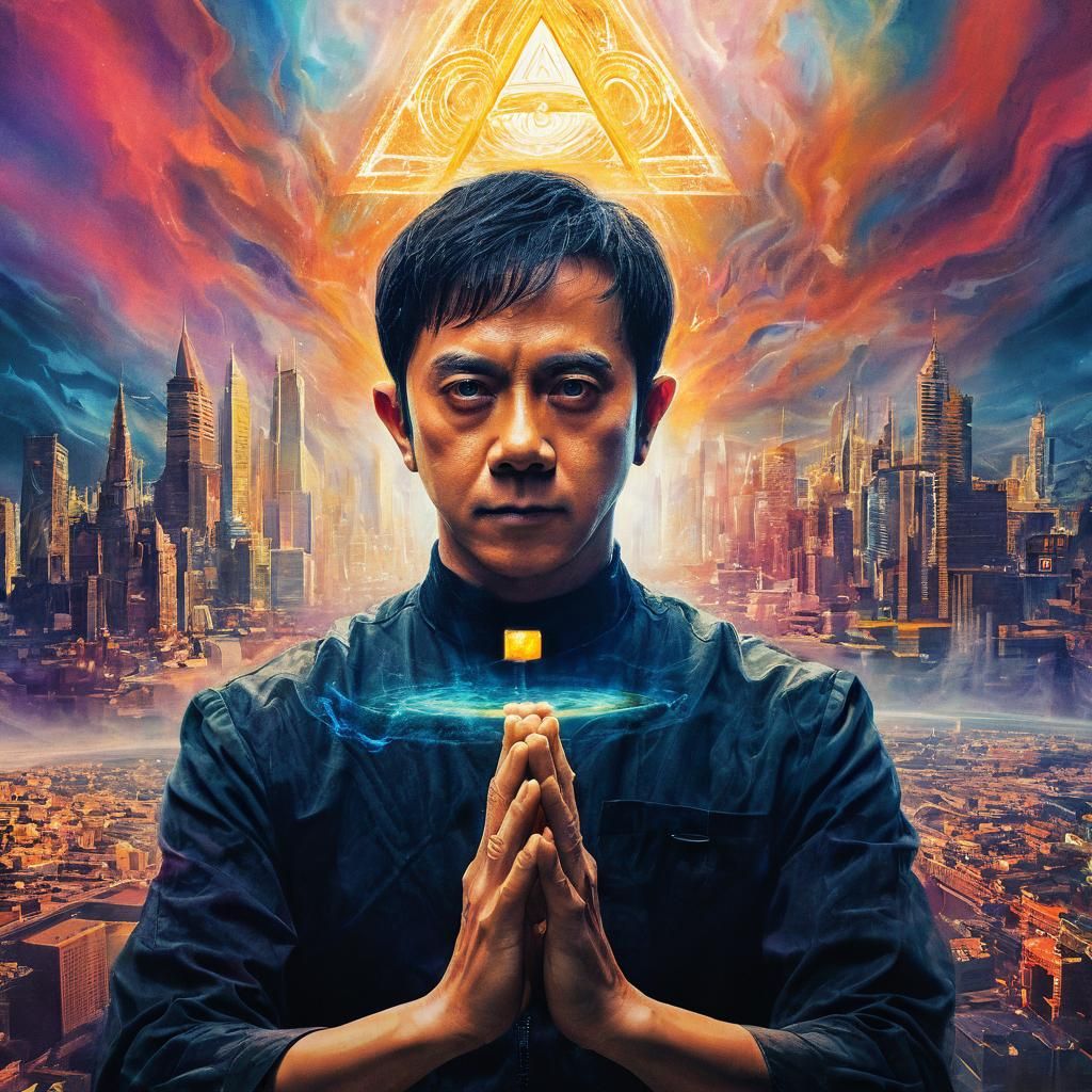 Celestial Savior: A Surreal Sci-Fi Portrait