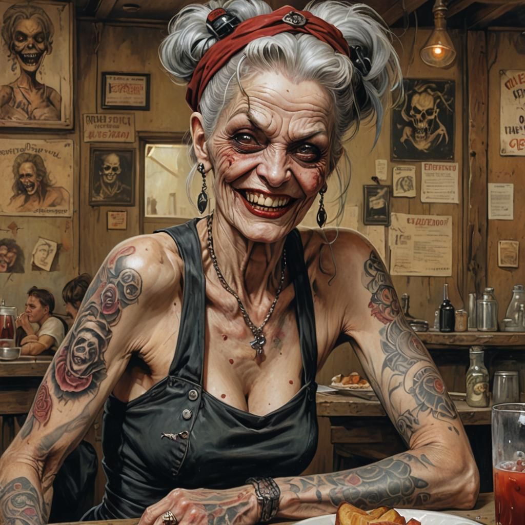 Post-Apocalyptic Pinup: A Ridiculous Old Lady