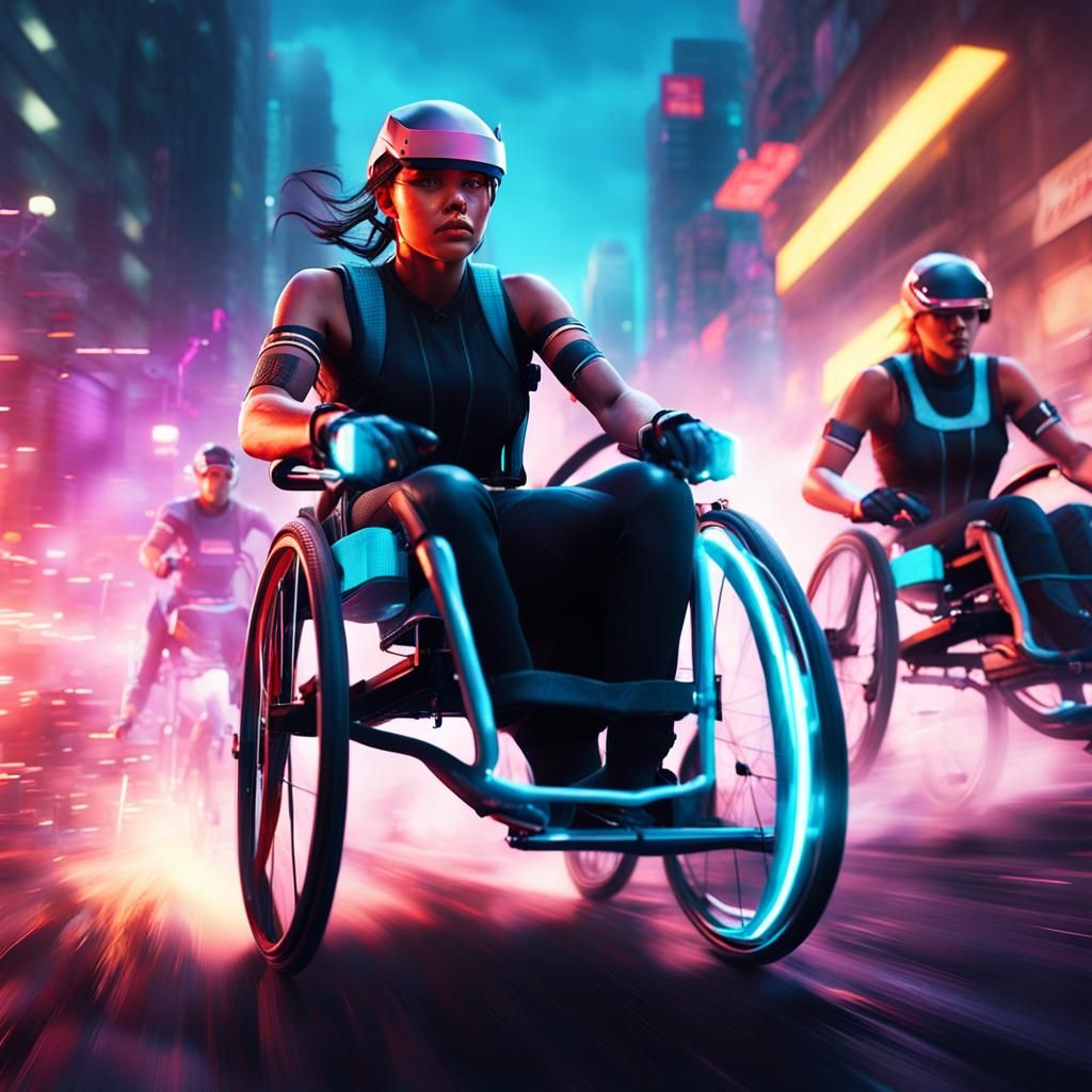 High-speed wheelchair race