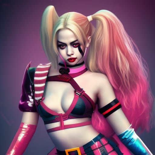Harley Quinn Cosplay: Detailed Matte Painting
