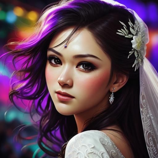 Hyperrealistic Wedding Scene in Splash Art Style