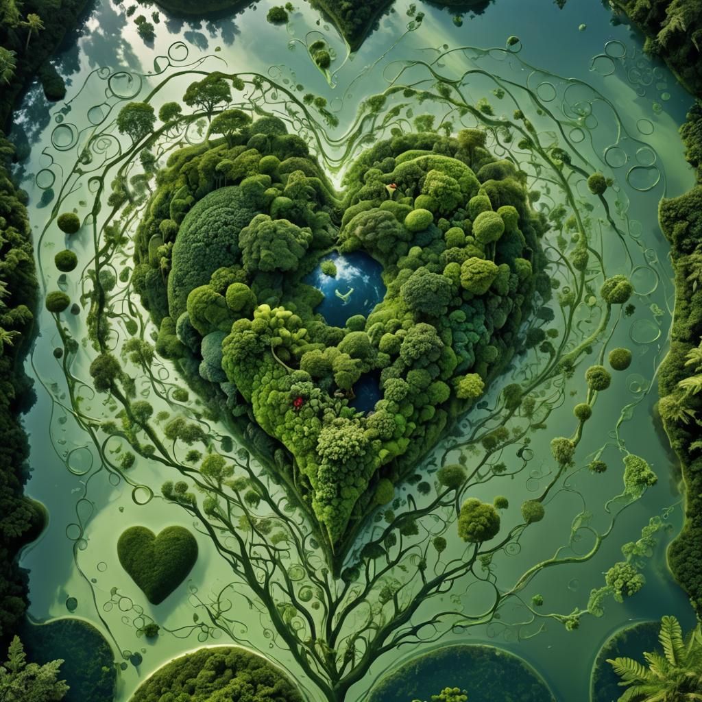 Earth as a Green Heart: A Symbol of Life