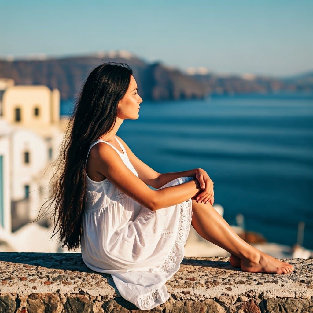 Greek Girl by the Sea: Professional Portrait