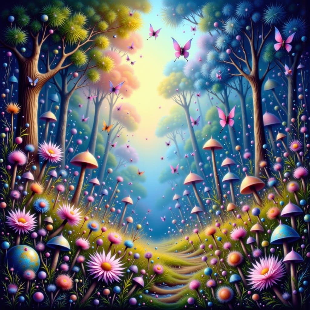 Day and Night Landscape in Realistic Oil Painting Style