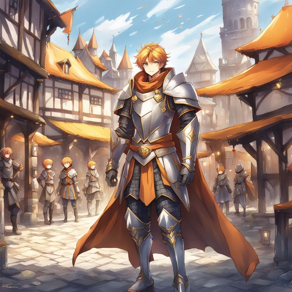 Ginger Lord in Medieval Square, Anime Style