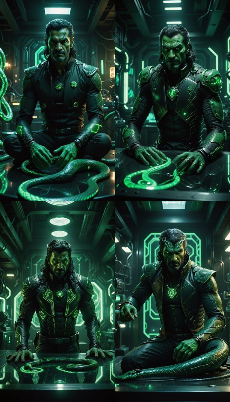 Nagraj Unconscious in High-Tech Lab, Comic-Book Style