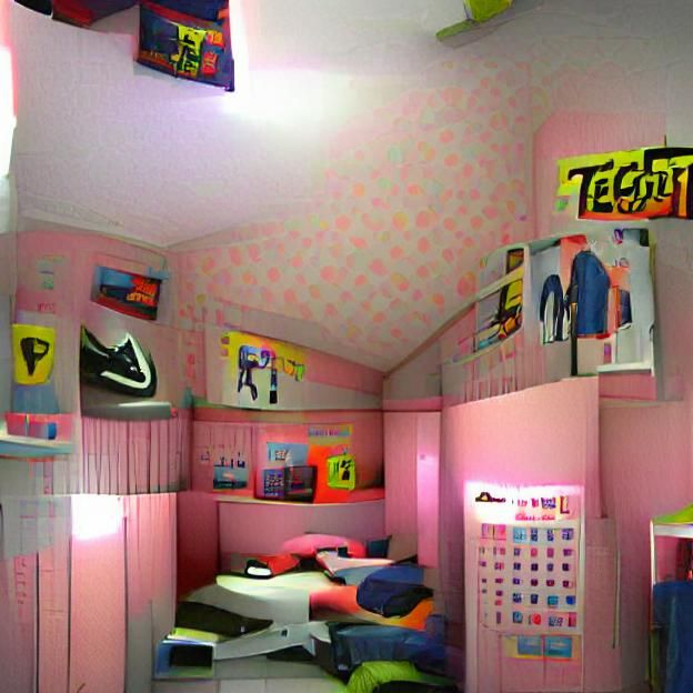 AI Generated Image of a Teenager Room