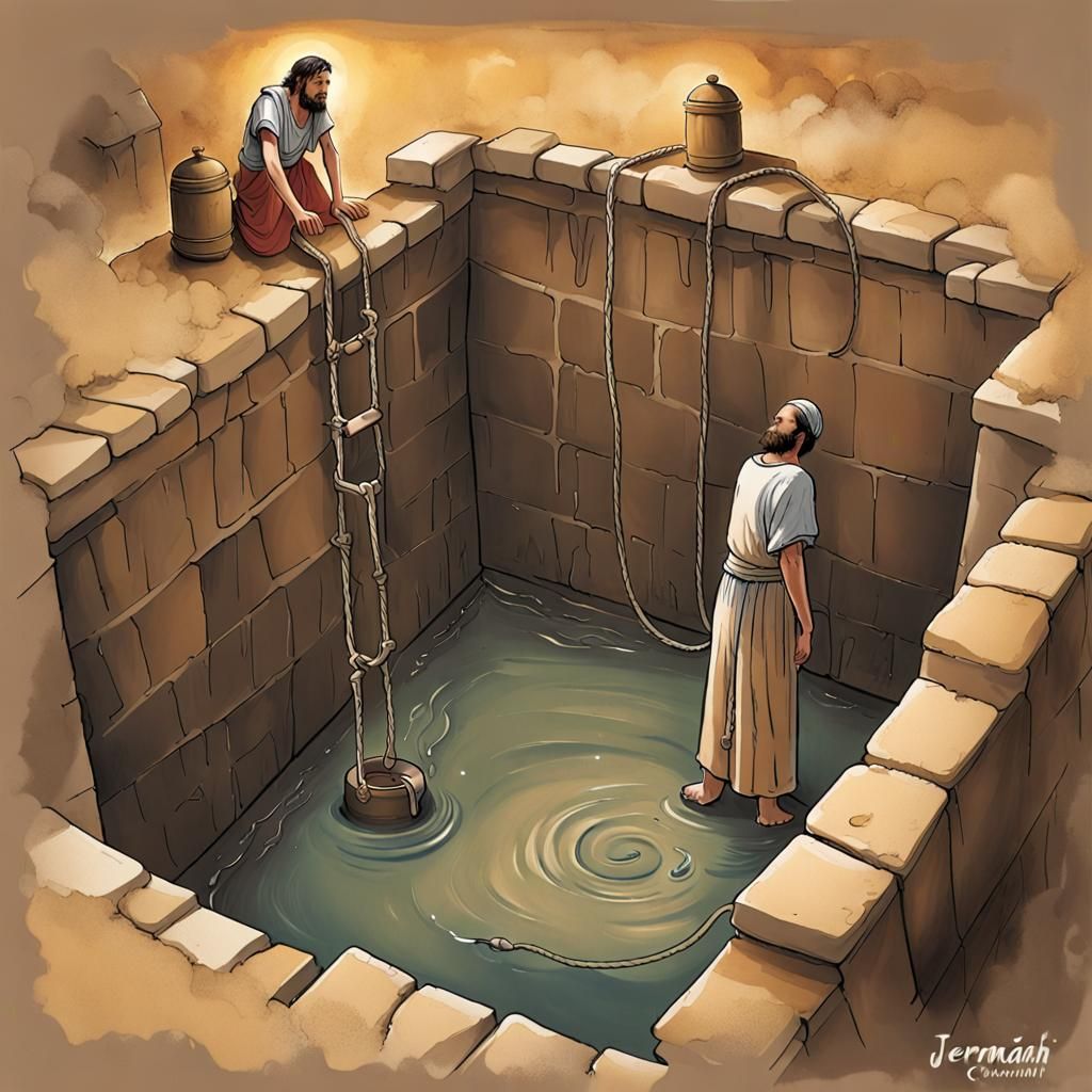 Jeremiah Cast into the Cistern: A Biblical Scene