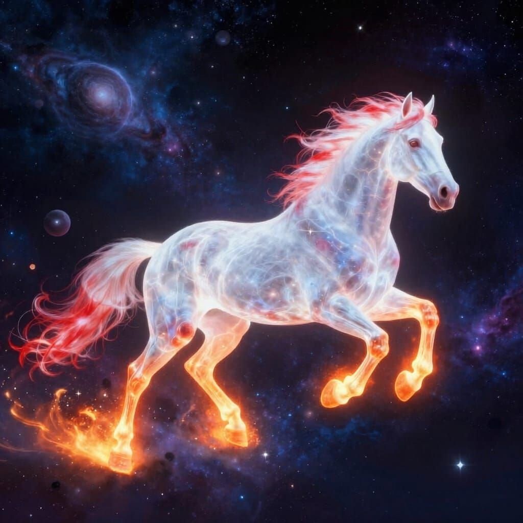 Fiery Horse Gallops Through Cosmic Galaxy
