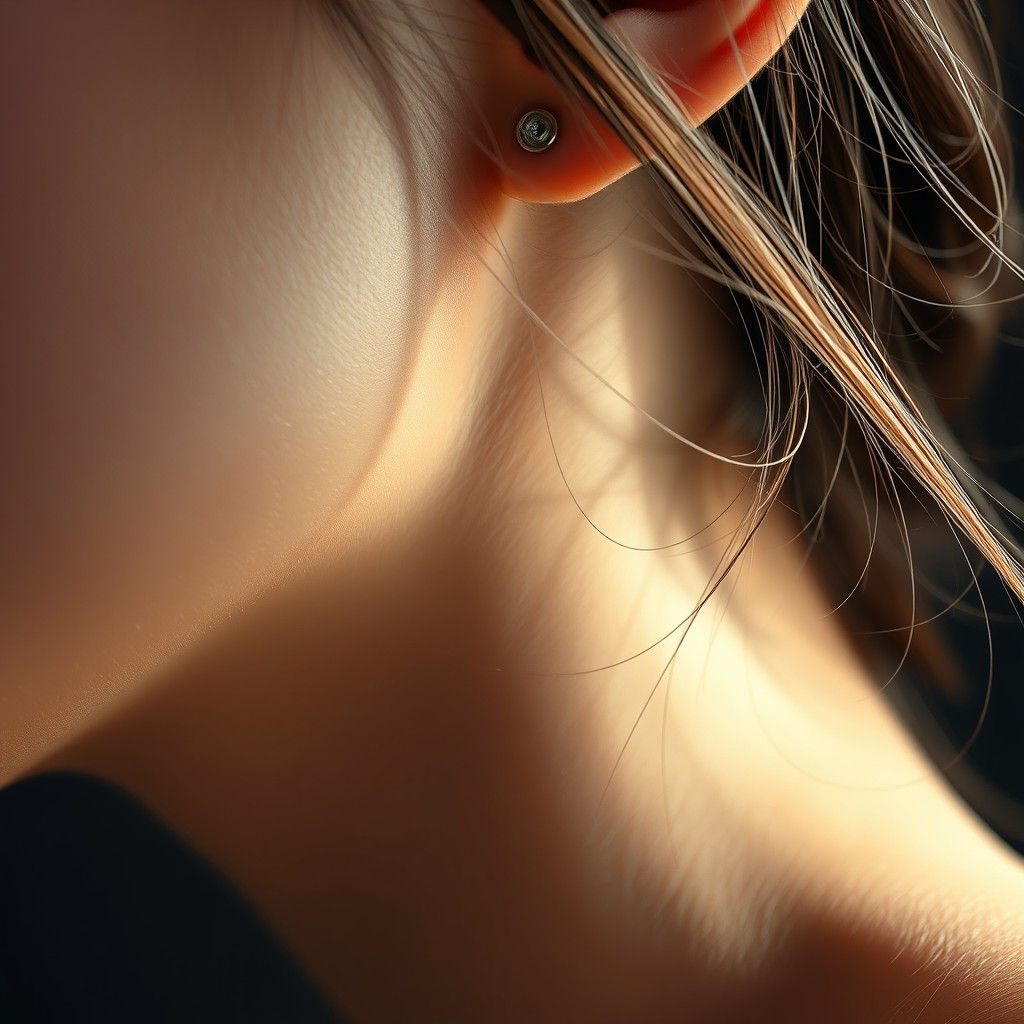 Hyperrealistic Close-Up of a Woman's Neck