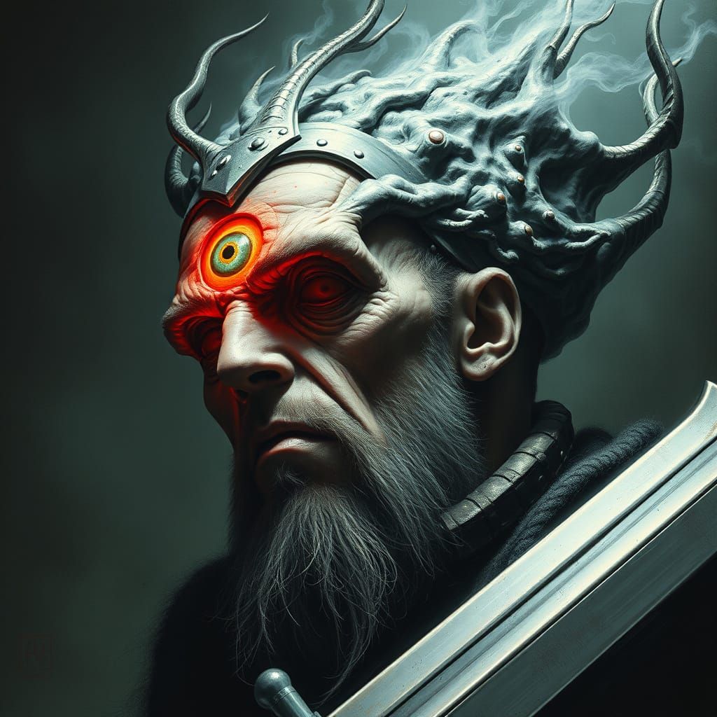 Warrior's Psychic Breakdown: A Surreal Horror Vision