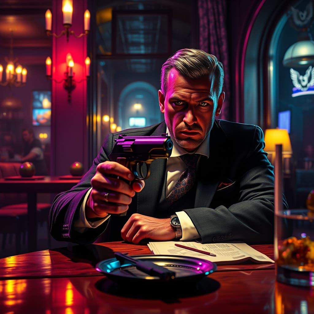 Russian Mob Boss in Dark Fantasy Style