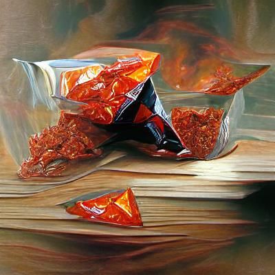 Oil Painting of Sweet and Spicy Doritos
