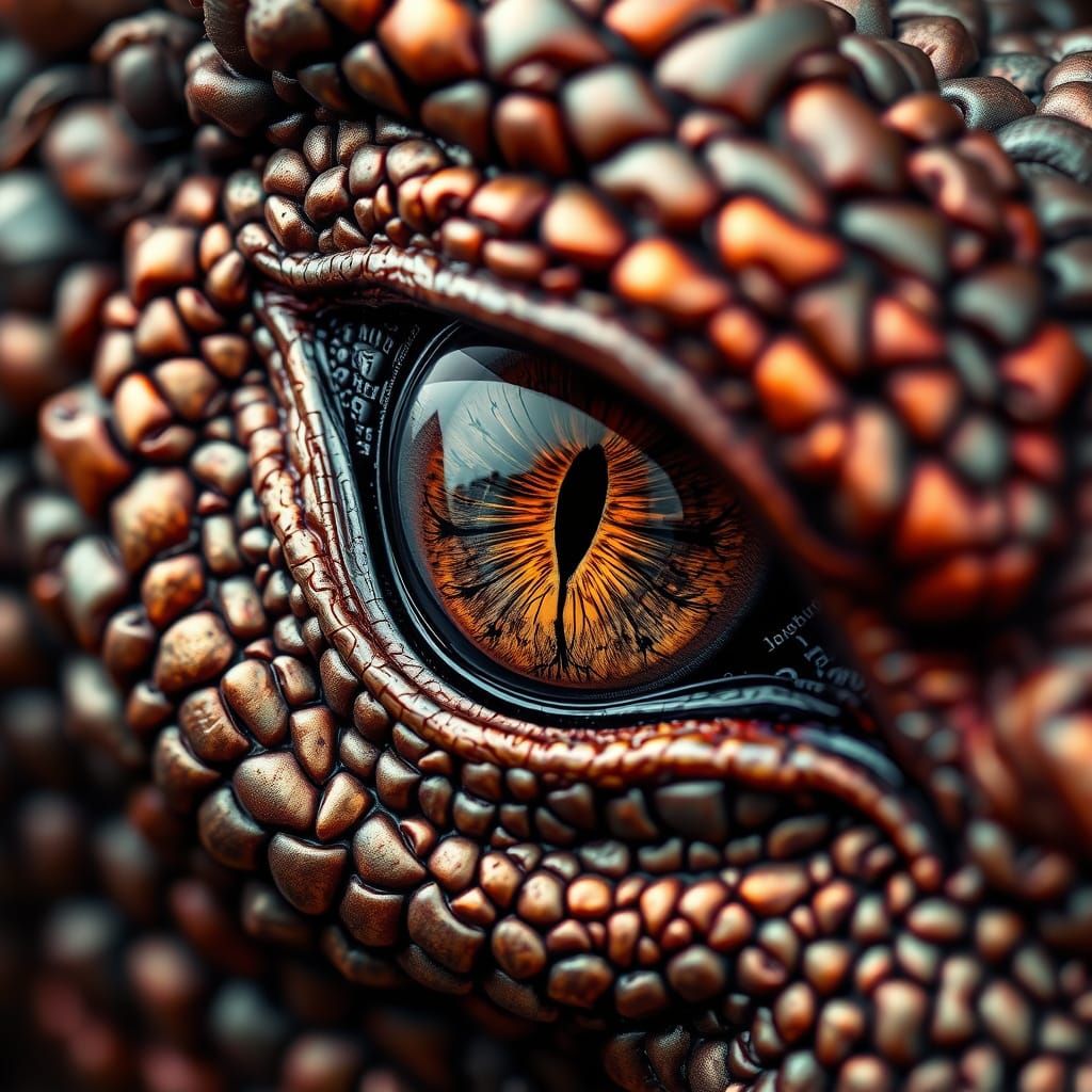 Dragon's Eye Macro: Hyperrealistic Iridescent Scales