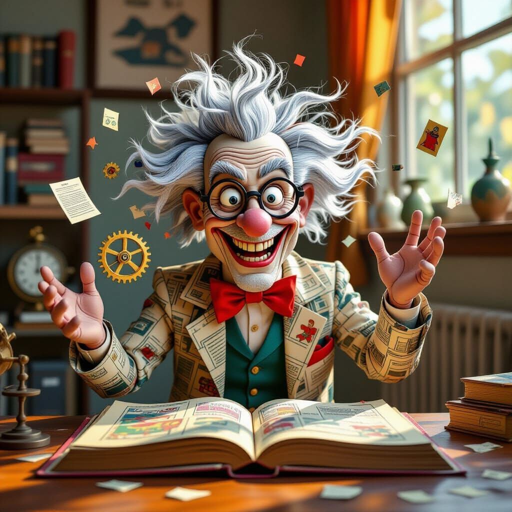 Mad Scientist from Antique Pop-Up Book