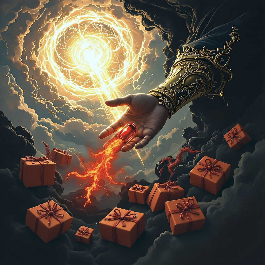 Divine Hand over Lithuania in Digital Art Style