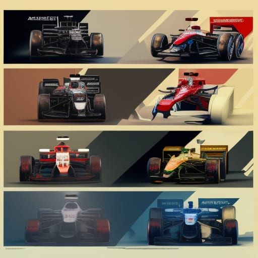 Formula 1 Drivers Portrait in Hyperdetailed Digital Art