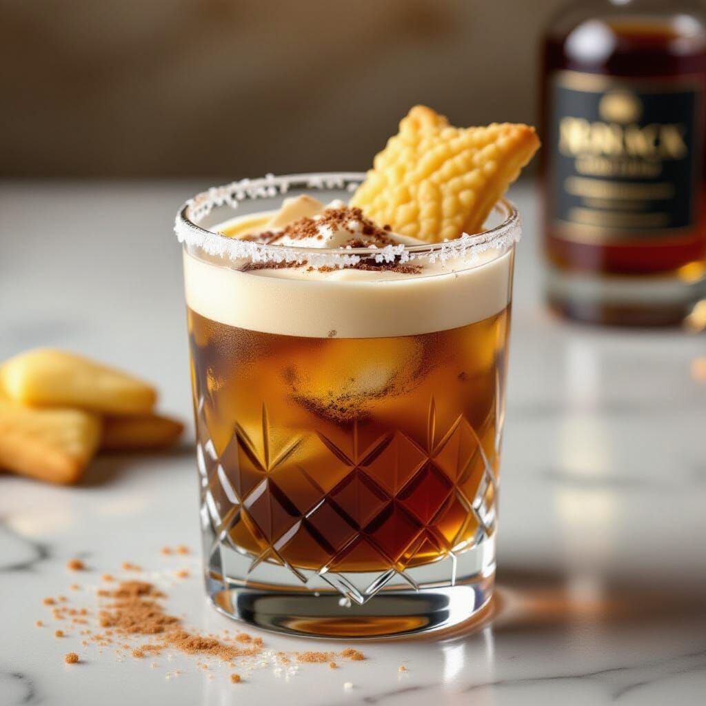 Volcan Tequila Cocktail with Madeleine Cookie, Cafe Style