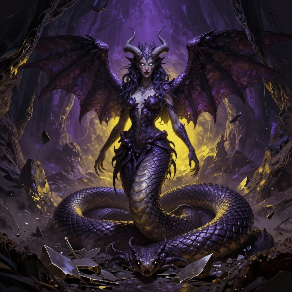 Echidna, Mother of Monsters in Dark Fantasy Art