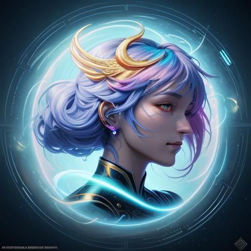 Alien Angel Girl in Manga Style