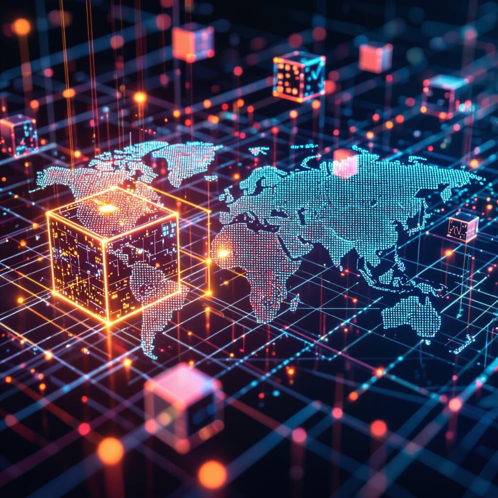 Global Blockchain Network with Financial Markets