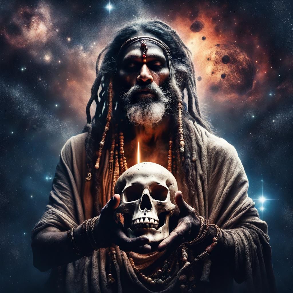 Aghori Sadhu in Galaxy of Stardust