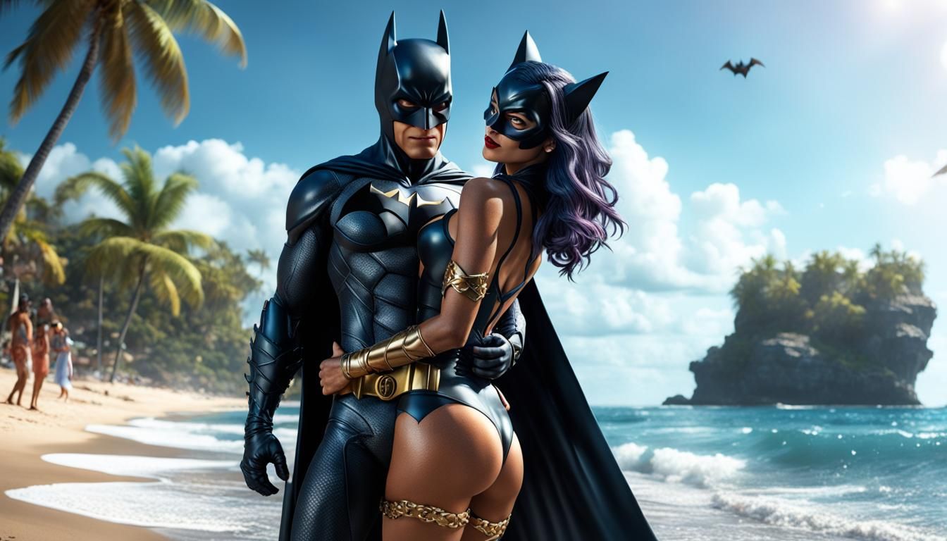 Batman and Catwoman: Tropical Beach Romance