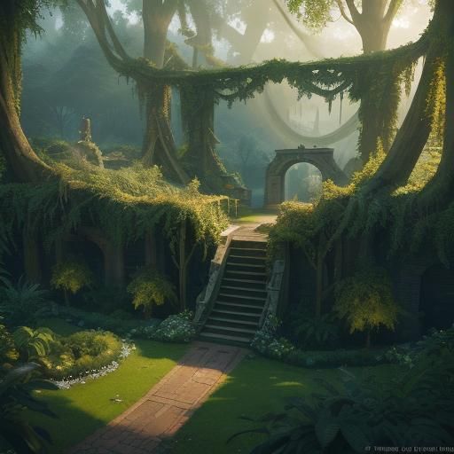 Secret Garden Labyrinth: Fantasy Concept Art