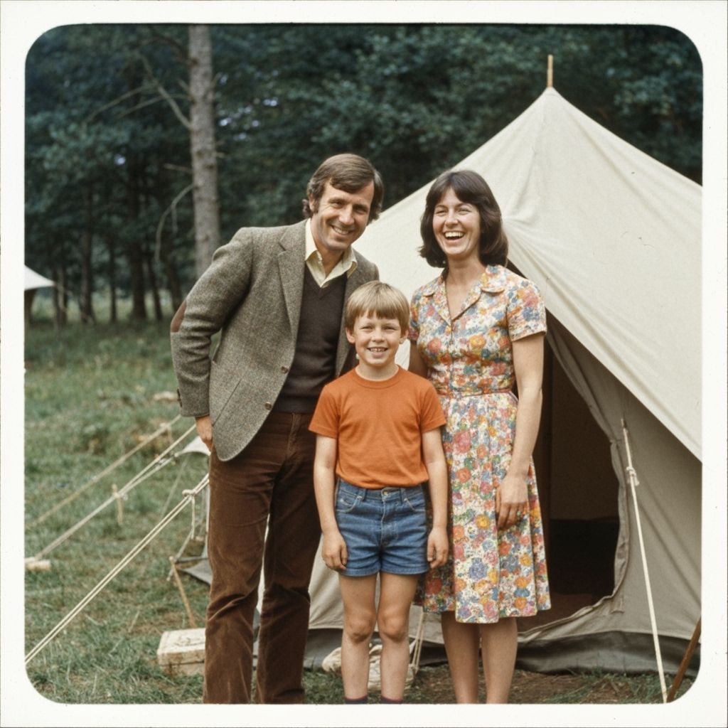 1970s Family Camping Photo in Forest