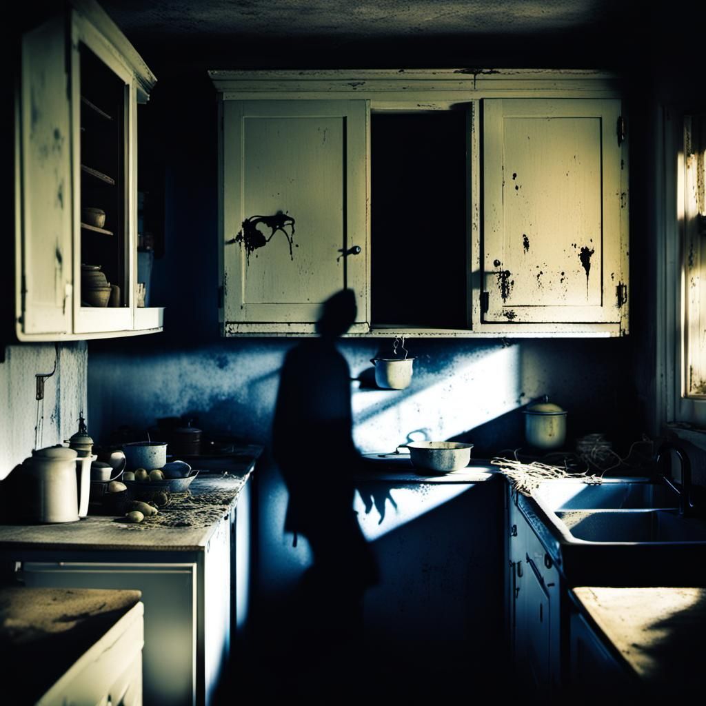 Scary Shadow Emerges in Derelict Kitchen