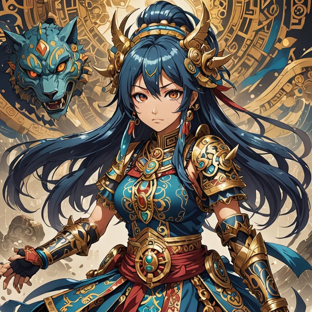 Anime Manga Girl Tezcatlipoca Illustration