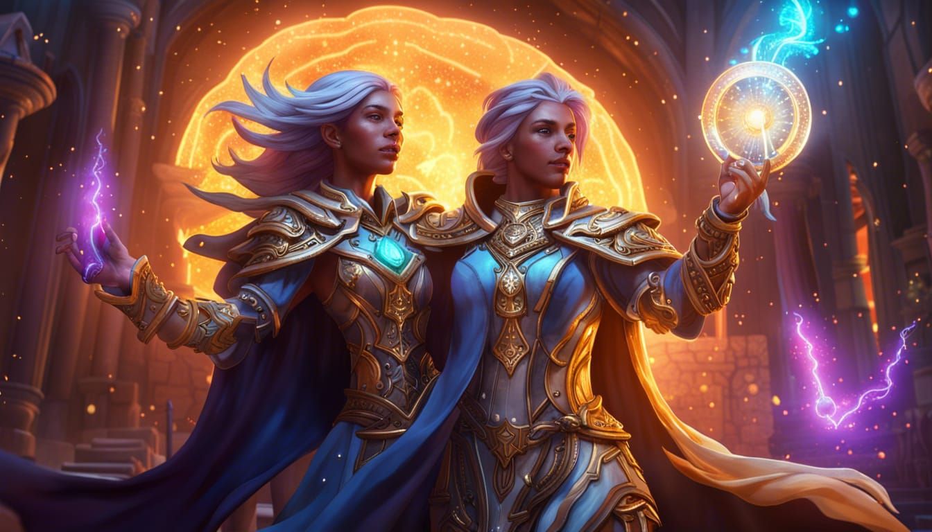 Glamorous Paladin Casting a Healing Spell