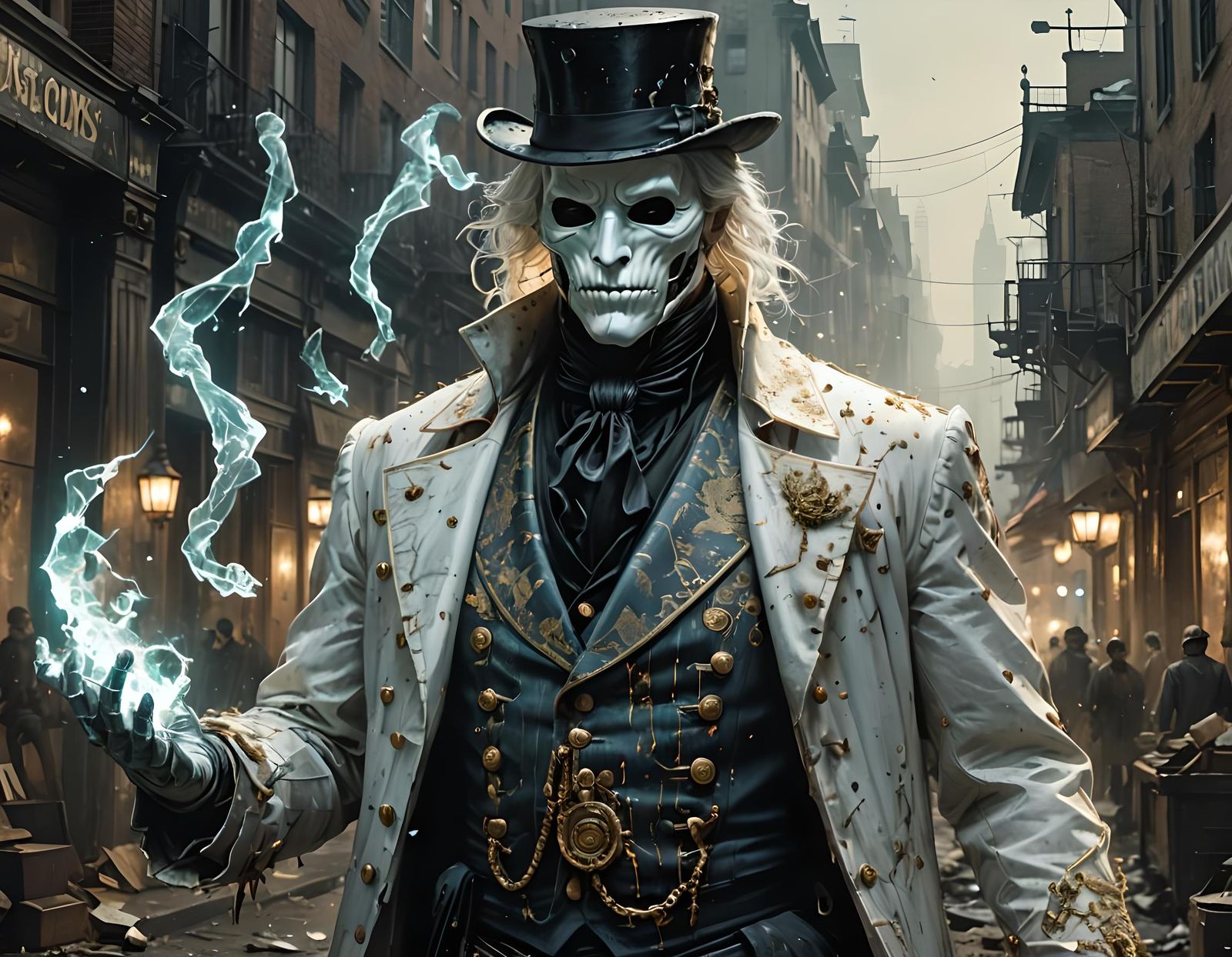 Gentleman Ghost Supervillain in Matte Painting Style