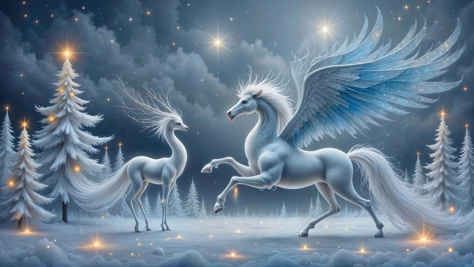 Thankful Winter Scene with Ethereal Swirls in Tim Burton Sty...