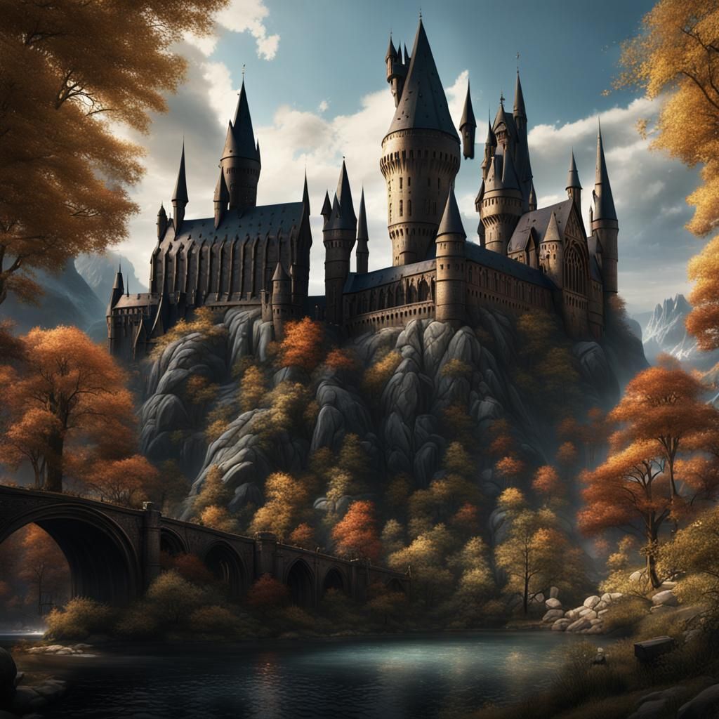 Harry Potter Matte Painting in Fantasy Concept Art Style