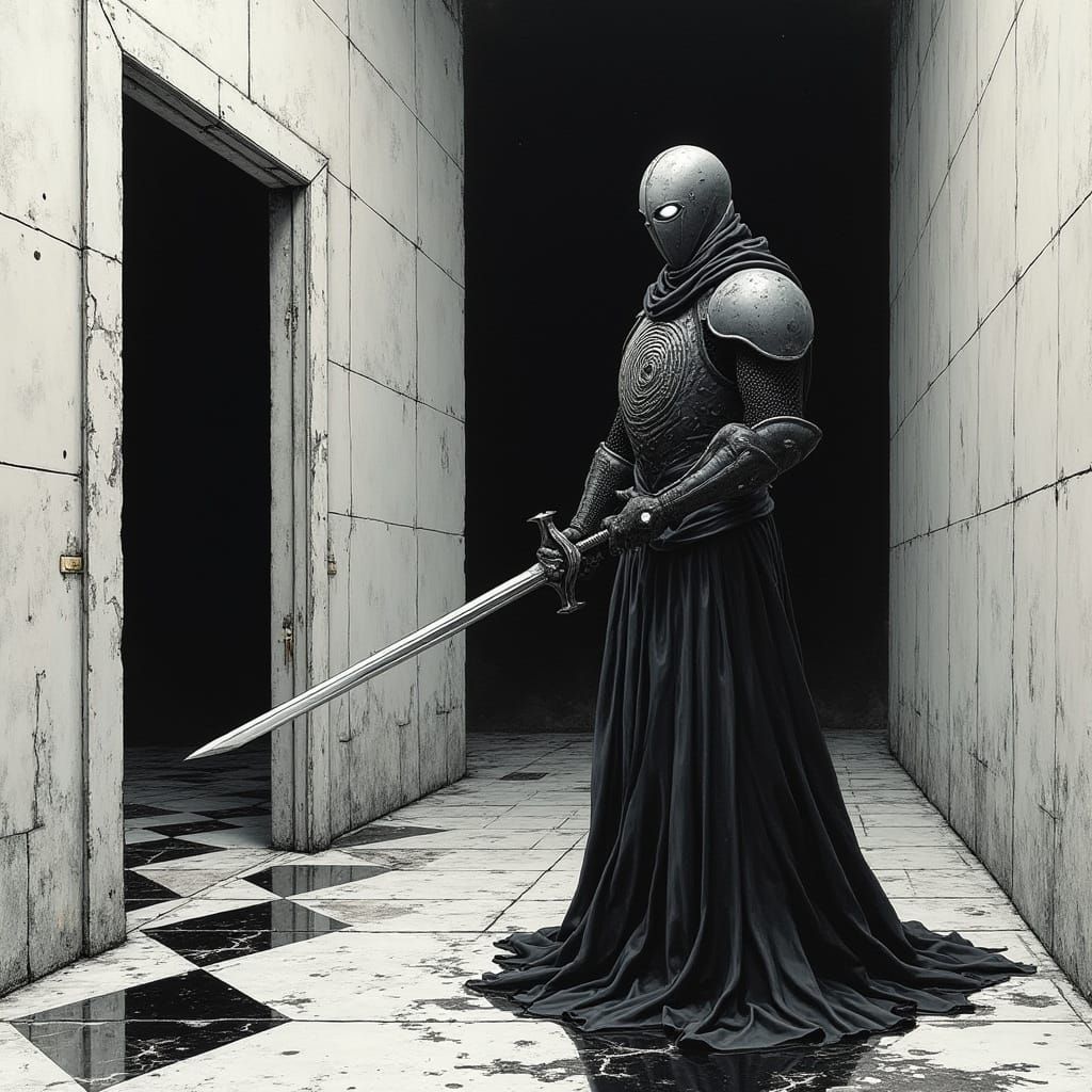 Dark Fantasy Liminal Space with Broken Door to Another World