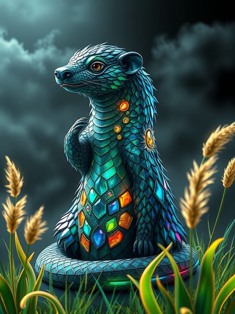 Godlike Mongoose with Glass Fur in Pastel Plaid