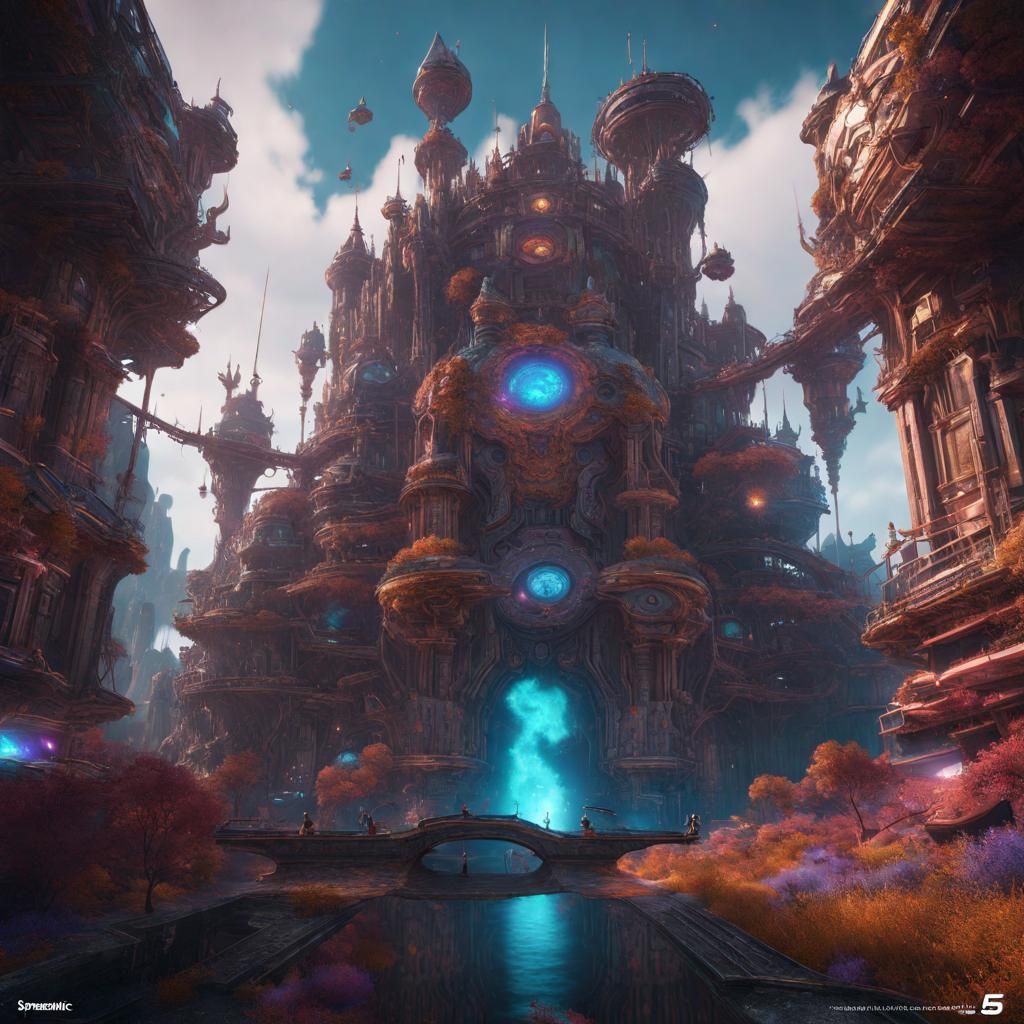 Fantastical Detailed Portal Art in Deep Color