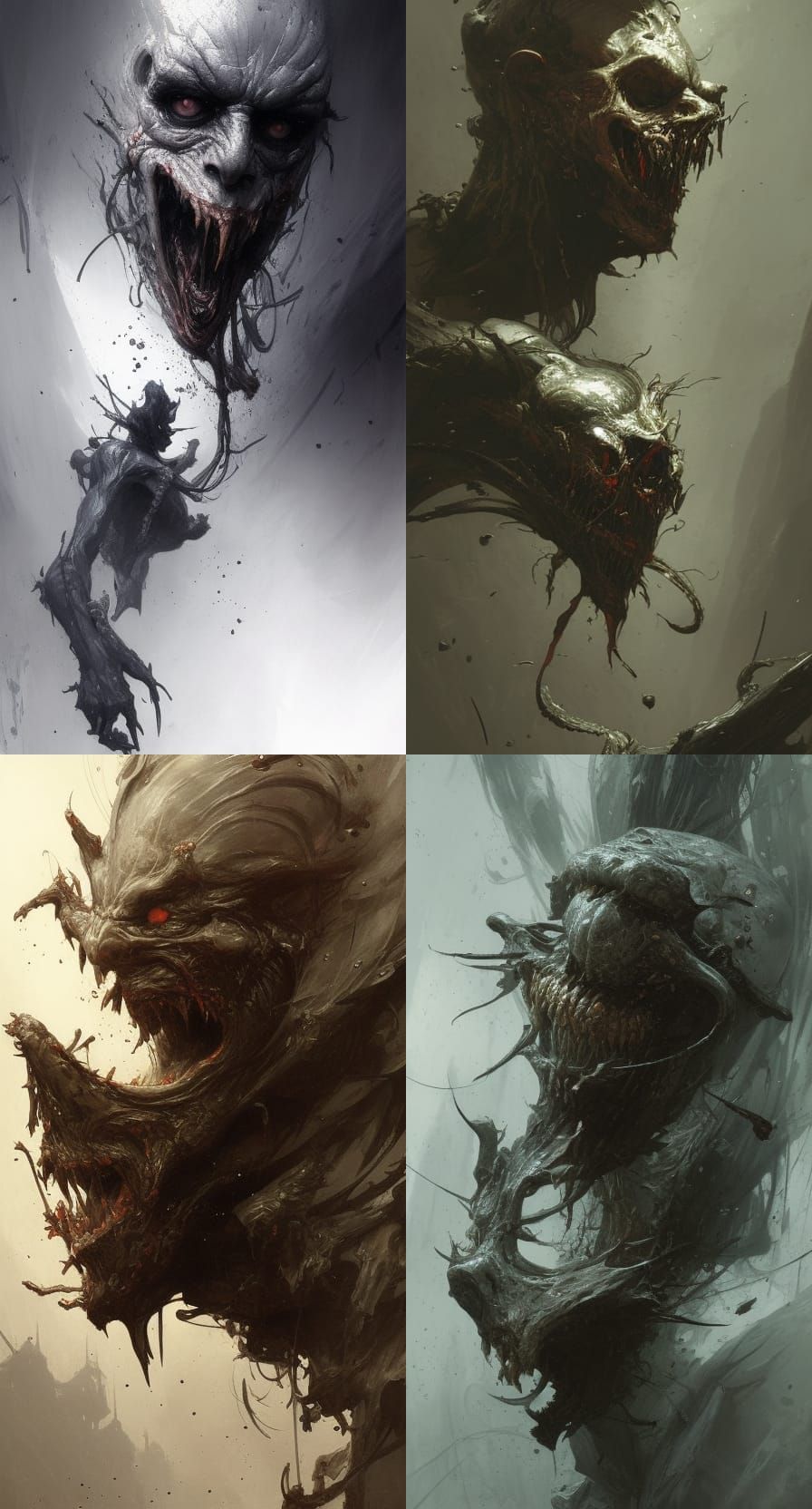 Scary Venom Face Mask Fight: Hyperdetailed Concept Art