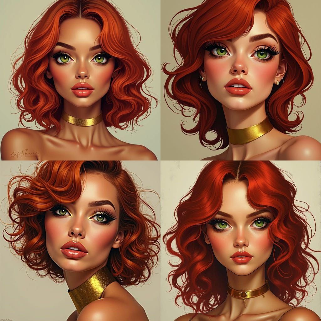 Abstract Portrait of a Woman with Cat Eyes